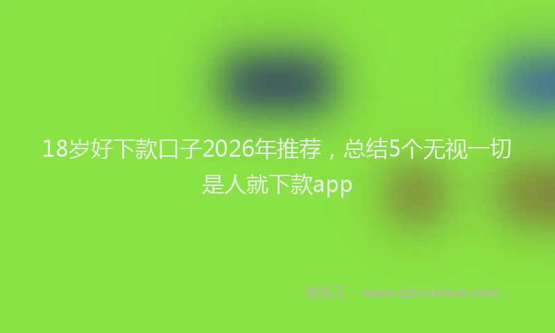 18岁好下款口子2026年推荐，总结5个无视一切是人就下款app