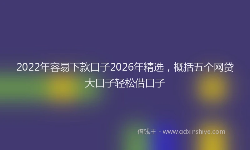 2022年容易下款口子2026年精选,概括五个网贷大口子轻松借口子