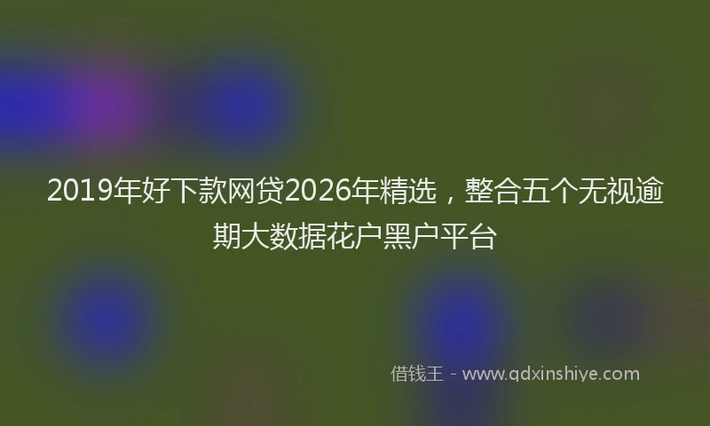 2019年好下款网贷2026年精选,整合五个无视逾期大数据花户黑户平台