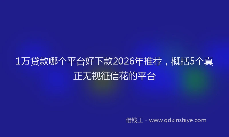 1万贷款哪个平台好下款2026年推荐,概括5个真正无视征信花的平台