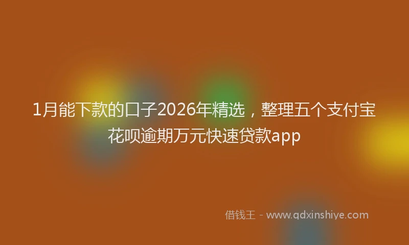 1月能下款的口子2026年精选，整理五个支付宝花呗逾期万元快速贷款app