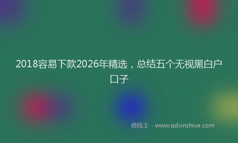 2018容易下款2026年精选，总结五个无视黑白户口子