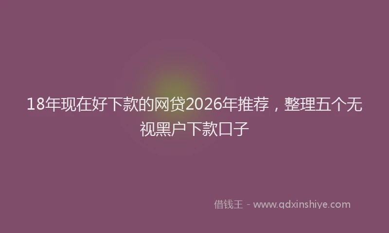 18年现在好下款的网贷2026年推荐，整理五个无视黑户下款口子
