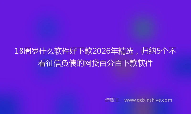 18周岁什么软件好下款2026年精选,归纳5个不看征信负债的网贷百分百下款软件