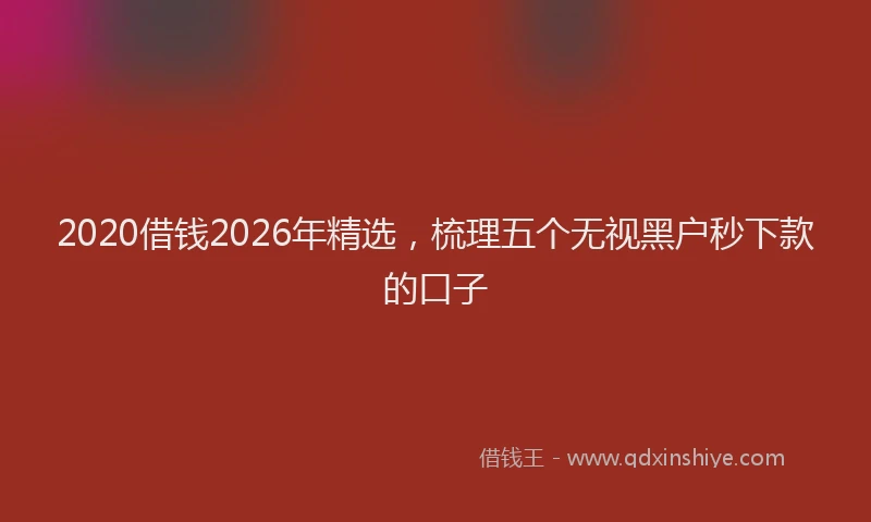 2020借钱2026年精选，梳理五个无视黑户秒下款的口子