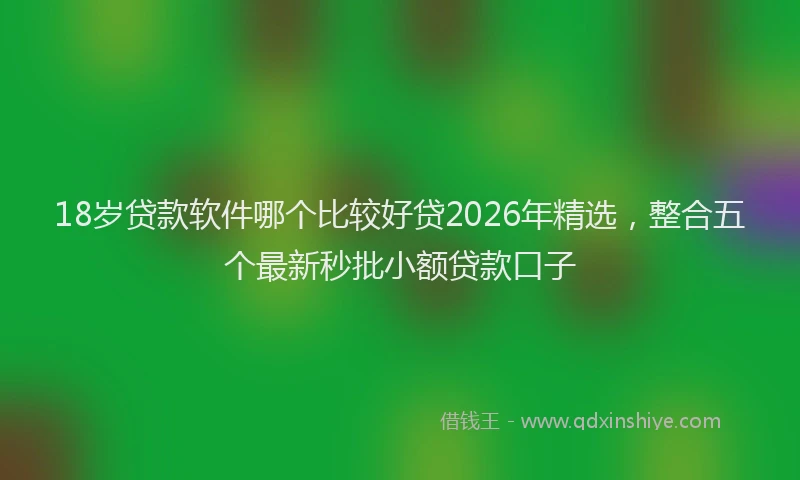 18岁贷款软件哪个比较好贷2026年精选,整合五个最新秒批小额贷款口子