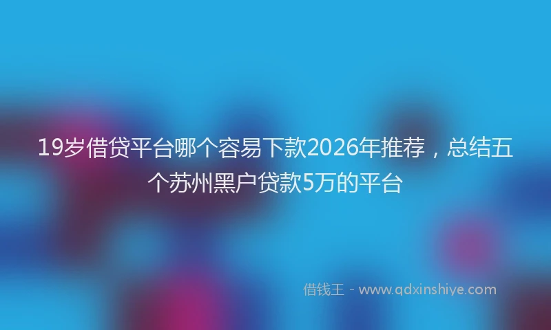 19岁借贷平台哪个容易下款2026年推荐，总结五个苏州黑户贷款5万的平台