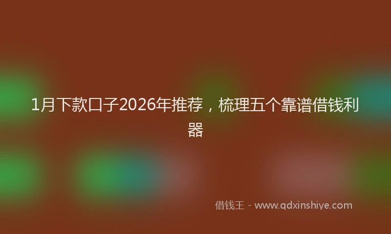 1月下款口子2026年推荐，梳理五个靠谱借钱利器
