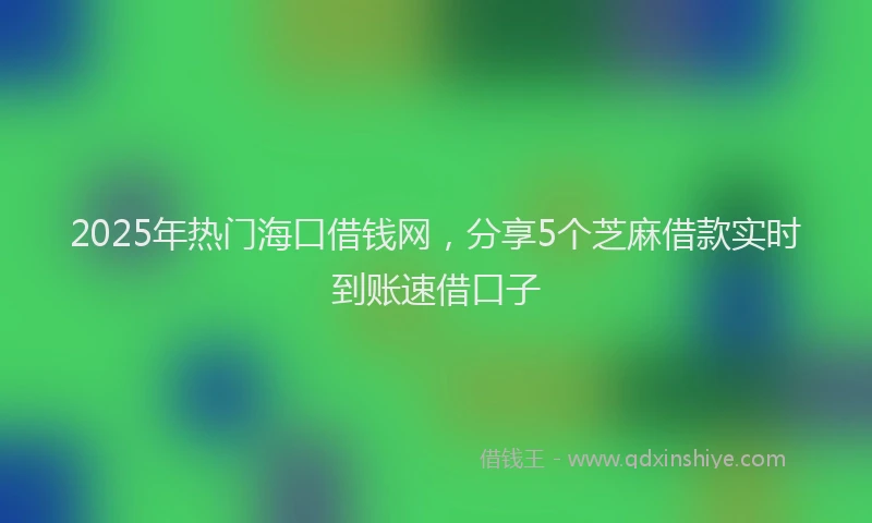 2025年热门海口借钱网，分享5个芝麻借款实时到账速借口子