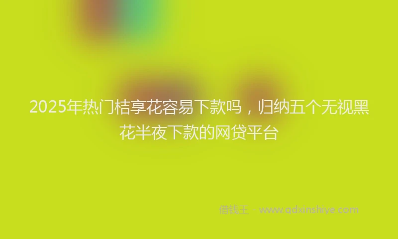 2025年热门桔享花容易下款吗，归纳五个无视黑花半夜下款的网贷平台