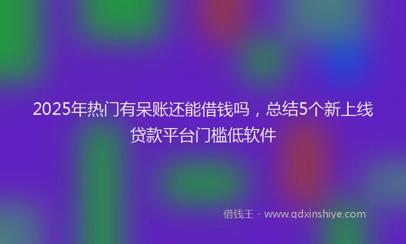 2025年热门有呆账还能借钱吗，总结5个新上线贷款平台门槛低软件