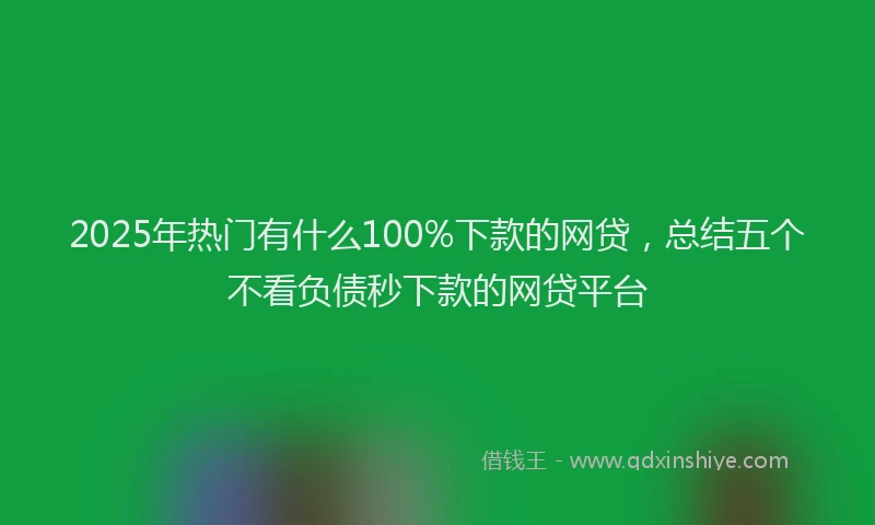 2025年热门有什么100%下款的网贷，总结五个不看负债秒下款的网贷平台