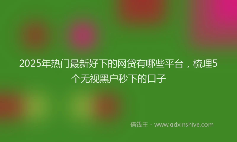 2025年热门最新好下的网贷有哪些平台，梳理5个无视黑户秒下的口子