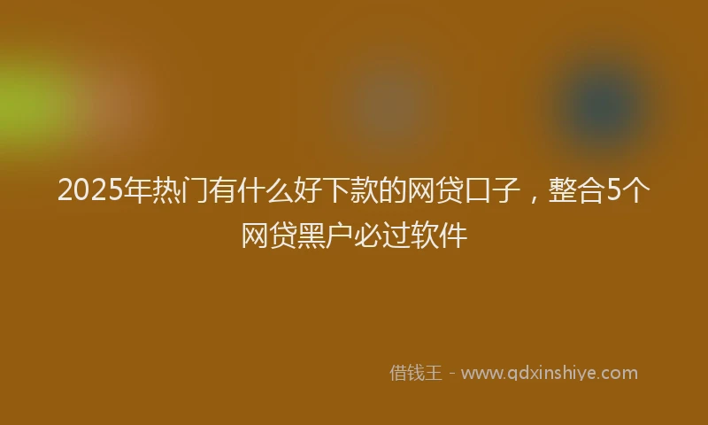 2025年热门有什么好下款的网贷口子，整合5个网贷黑户必过软件