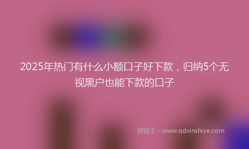 2025年热门有什么小额口子好下款，归纳5个无视黑户也能下款的口子