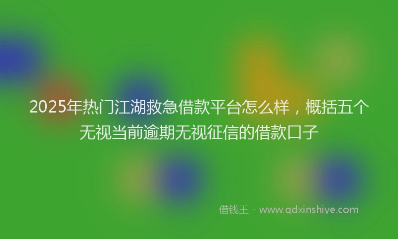 2025年热门江湖救急借款平台怎么样，概括五个无视当前逾期无视征信的借款口子