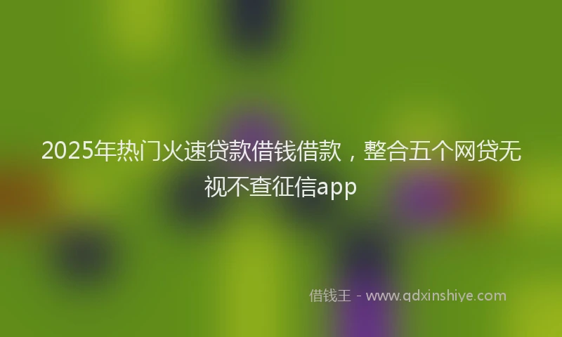 2025年热门火速贷款借钱借款,整合五个网贷无视不查征信app
