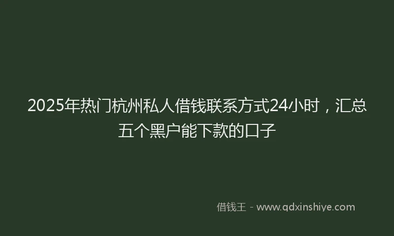 2025年热门杭州私人借钱联系方式24小时，汇总五个黑户能下款的口子