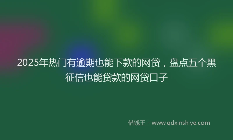 2025年热门有逾期也能下款的网贷,盘点五个黑征信也能贷款的网贷口子