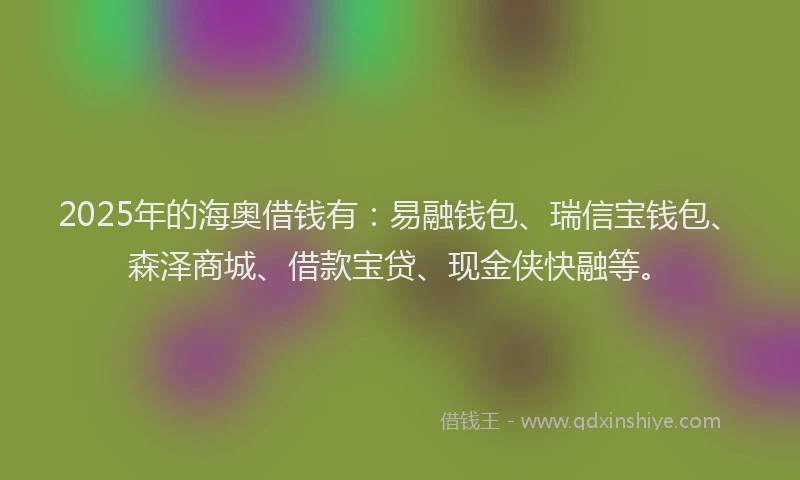 2025年的海奥借钱有：易融钱包、瑞信宝钱包、森泽商城、借款宝贷、现金侠快融等。