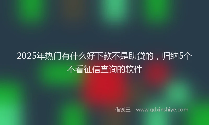 2025年热门有什么好下款不是助贷的，归纳5个不看征信查询的软件