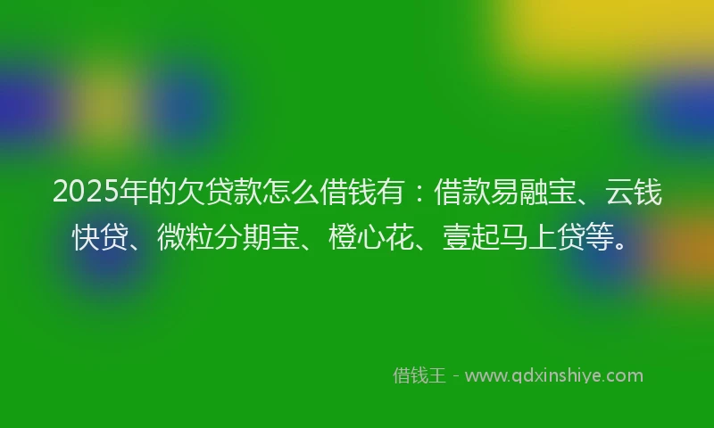 2025年的欠贷款怎么借钱有：借款易融宝、云钱快贷、微粒分期宝、橙心花、壹起马上贷等。