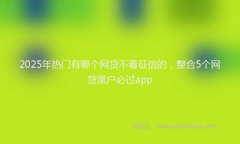 2025年热门有哪个网贷不看征信的，整合5个网贷黑户必过app