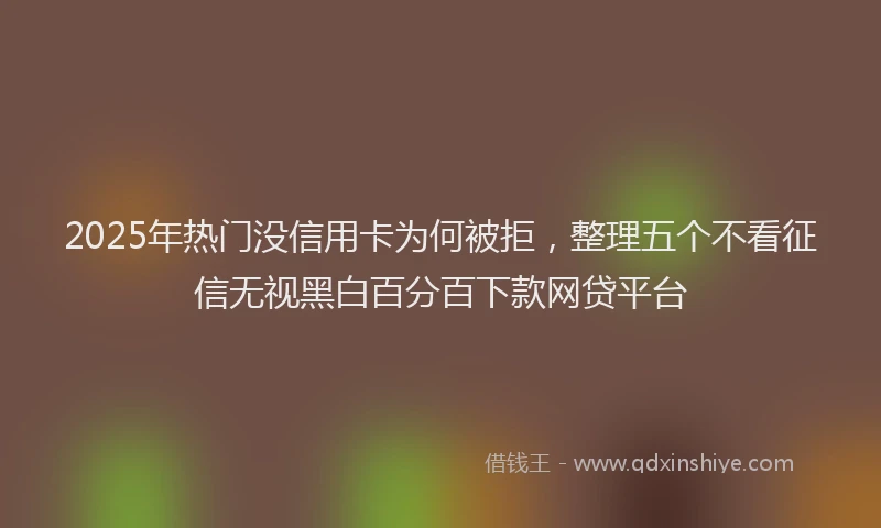 2025年热门没信用卡为何被拒，整理五个不看征信无视黑白百分百下款网贷平台