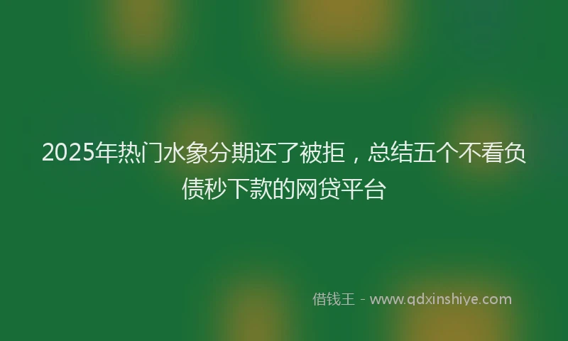 2025年热门水象分期还了被拒，总结五个不看负债秒下款的网贷平台