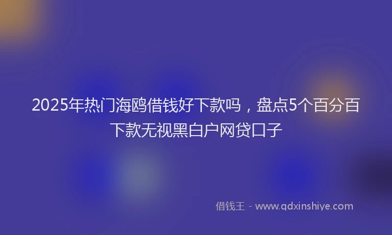 2025年热门海鸥借钱好下款吗，盘点5个百分百下款无视黑白户网贷口子