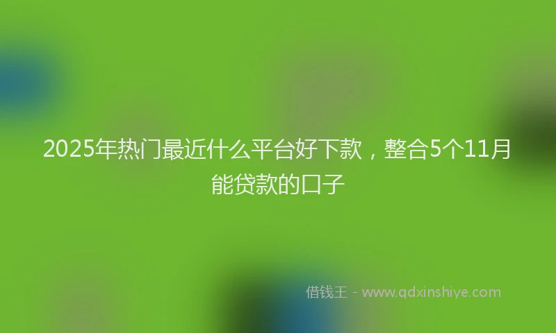2025年热门最近什么平台好下款，整合5个11月能贷款的口子