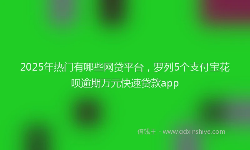 2025年热门有哪些网贷平台,罗列5个支付宝花呗逾期万元快速贷款app