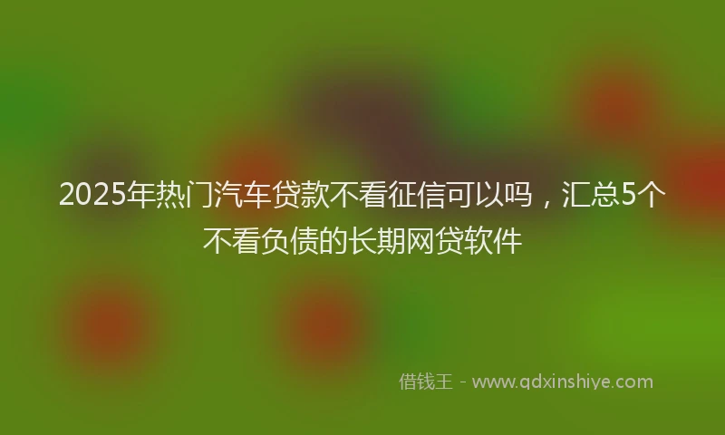2025年热门汽车贷款不看征信可以吗，汇总5个不看负债的长期网贷软件
