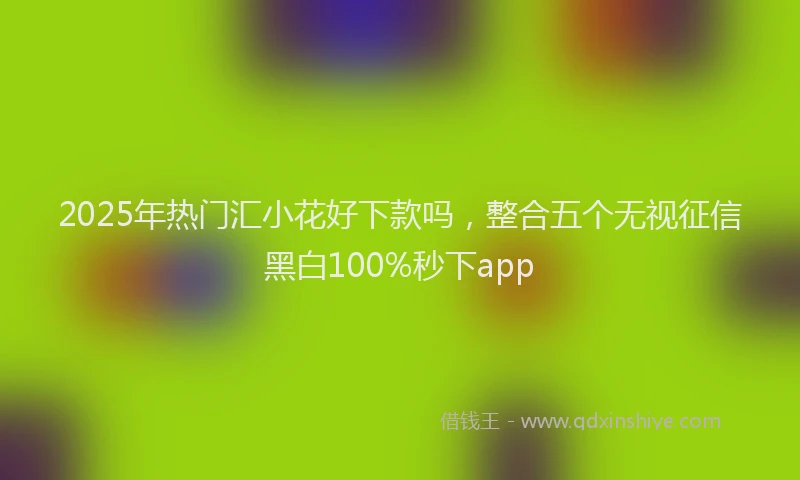 2025年热门汇小花好下款吗,整合五个无视征信黑白100%秒下app