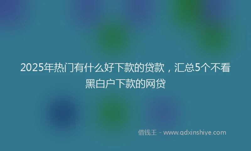 2025年热门有什么好下款的贷款，汇总5个不看黑白户下款的网贷