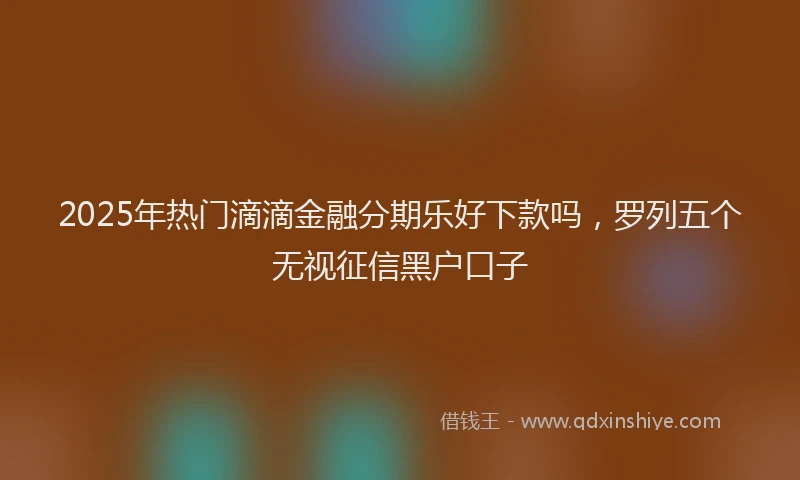 2025年热门滴滴金融分期乐好下款吗，罗列五个无视征信黑户口子