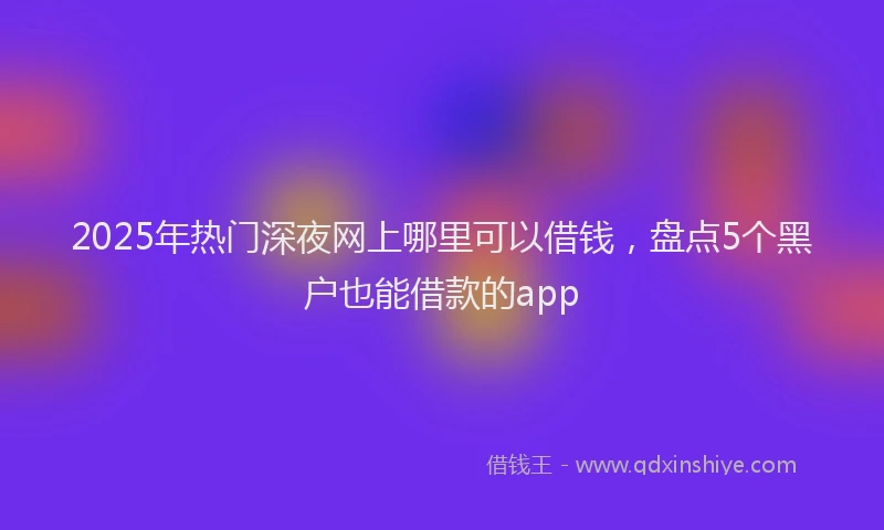 2025年热门深夜网上哪里可以借钱，盘点5个黑户也能借款的app