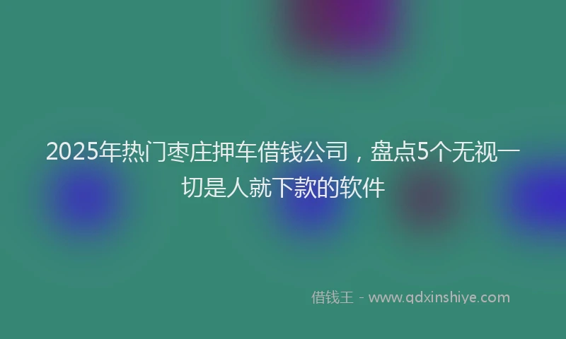 2025年热门枣庄押车借钱公司，盘点5个无视一切是人就下款的软件