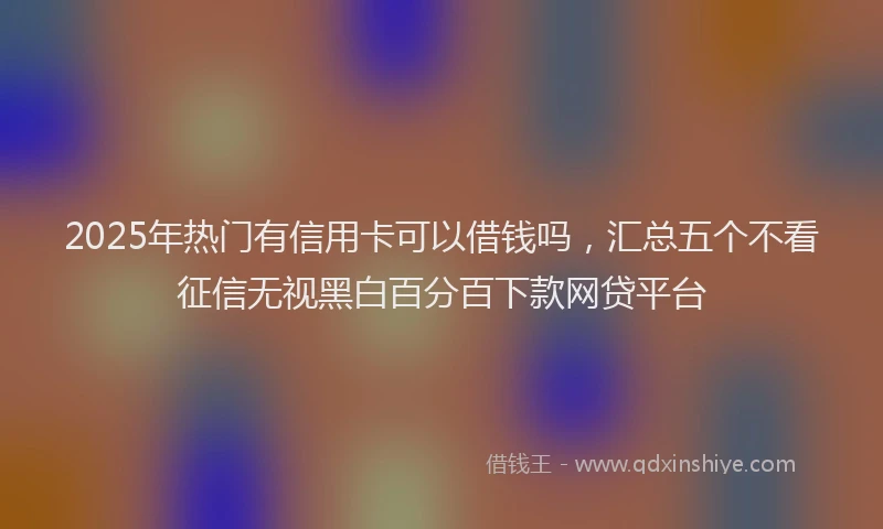 2025年热门有信用卡可以借钱吗，汇总五个不看征信无视黑白百分百下款网贷平台