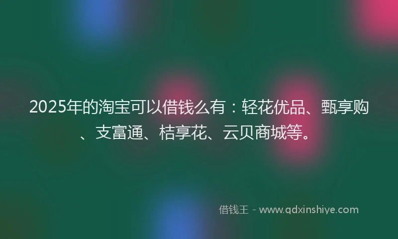2025年的淘宝可以借钱么有：轻花优品、甄享购、支富通、桔享花、云贝商城等。