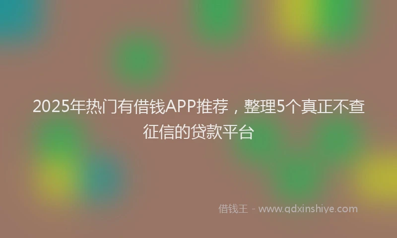 2025年热门有借钱APP推荐，整理5个真正不查征信的贷款平台
