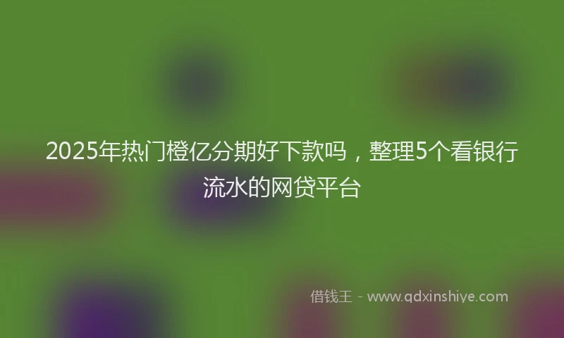 2025年热门橙亿分期好下款吗，整理5个看银行流水的网贷平台