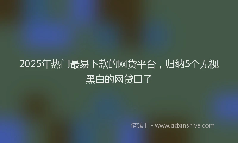 2025年热门最易下款的网贷平台，归纳5个无视黑白的网贷口子