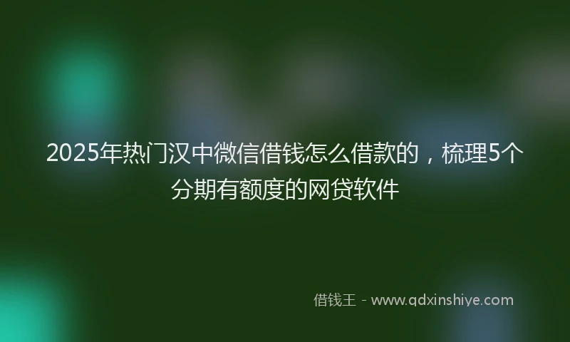 2025年热门汉中微信借钱怎么借款的，梳理5个分期有额度的网贷软件