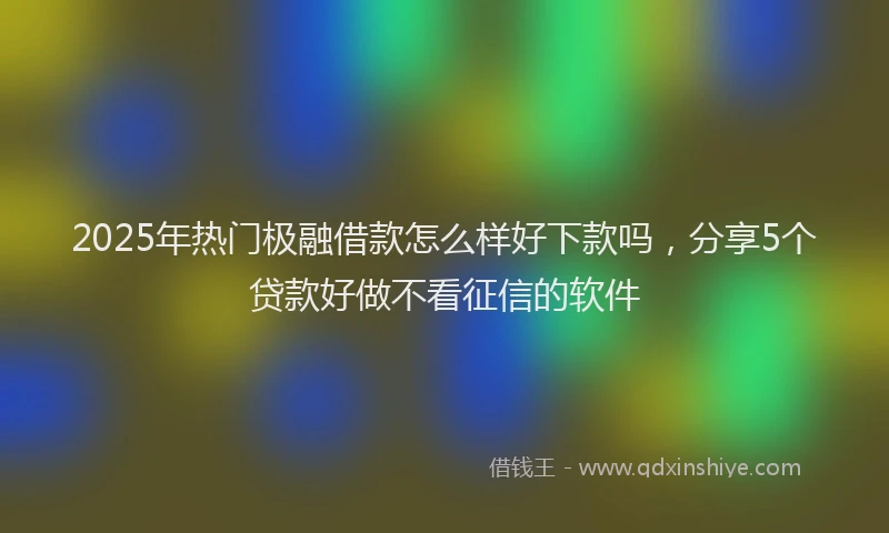 2025年热门极融借款怎么样好下款吗,分享5个贷款好做不看征信的软件