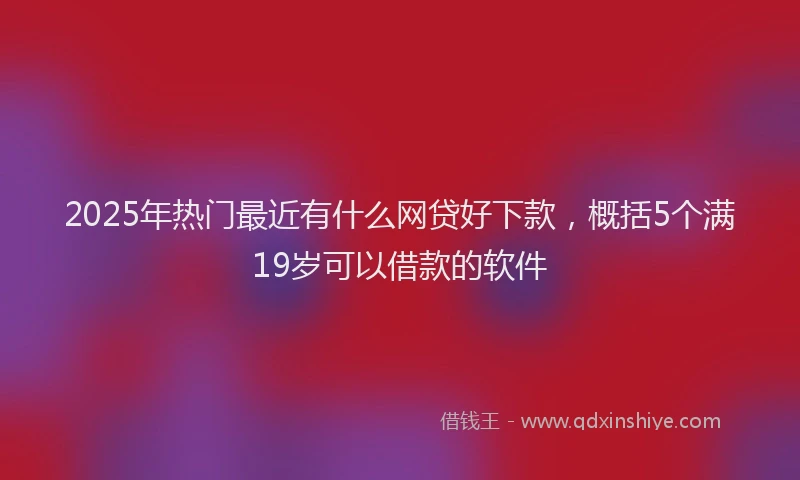 2025年热门最近有什么网贷好下款，概括5个满19岁可以借款的软件