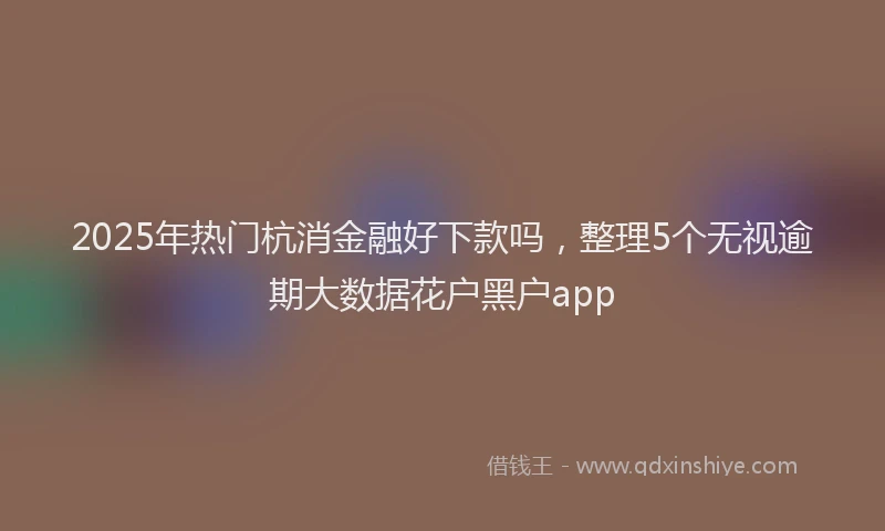 2025年热门杭消金融好下款吗，整理5个无视逾期大数据花户黑户app