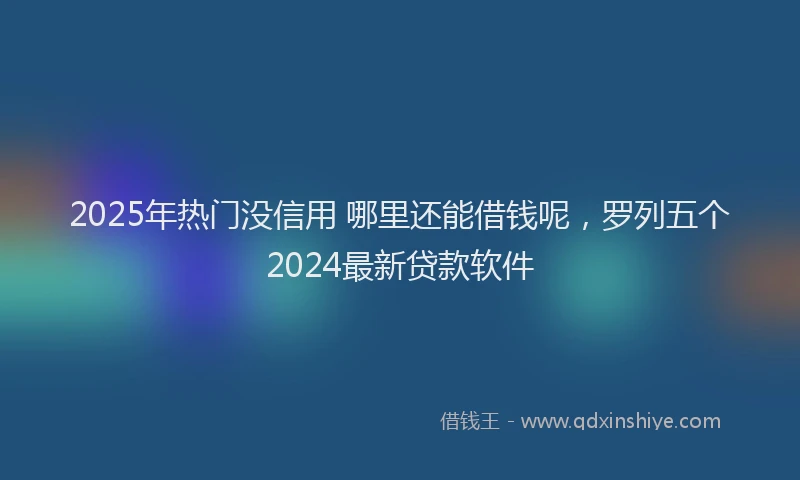 2025年热门没信用 哪里还能借钱呢，罗列五个2024最新贷款软件