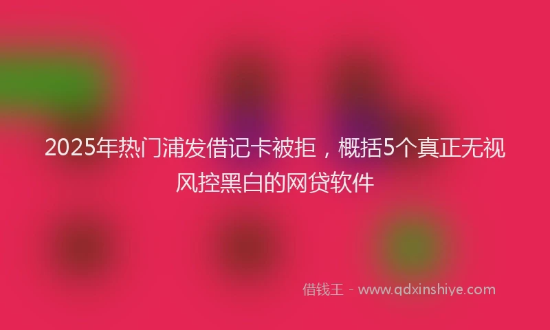2025年热门浦发借记卡被拒，概括5个真正无视风控黑白的网贷软件