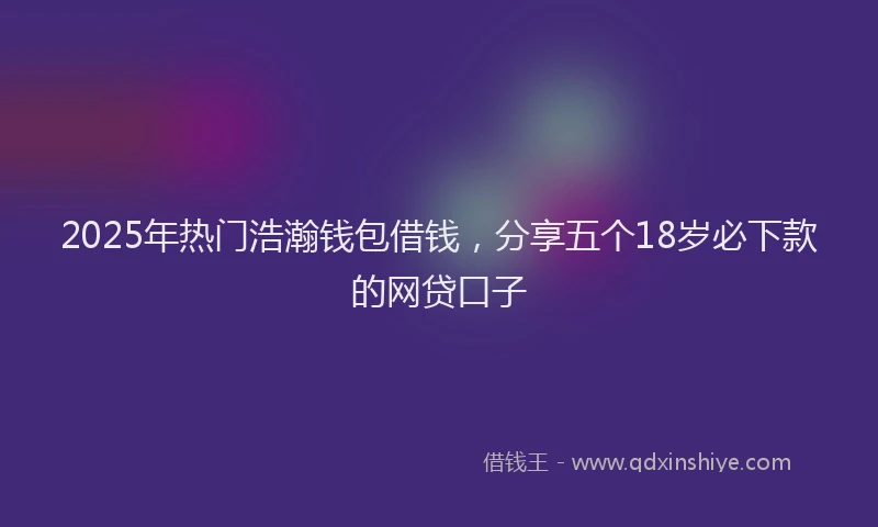2025年热门浩瀚钱包借钱,分享五个18岁必下款的网贷口子
